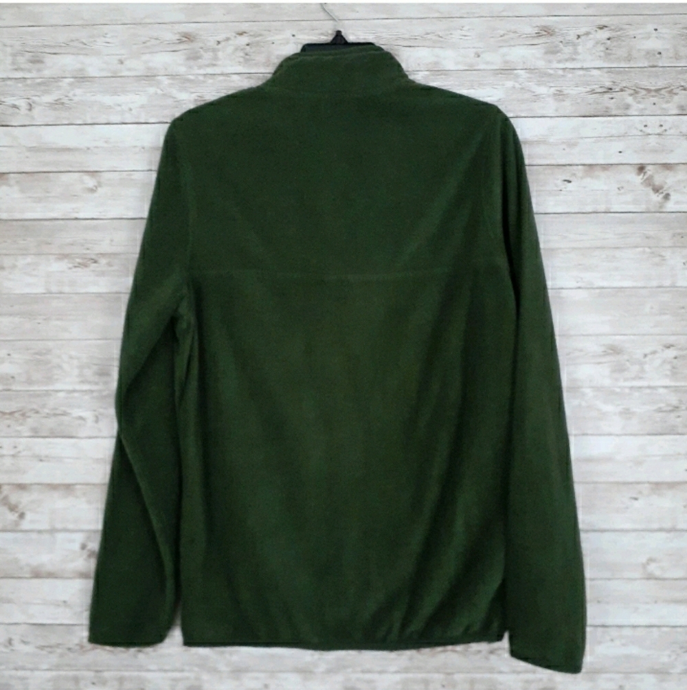 Liv Outdoor Mens Fleece Sweatshirt S 1/4 Snap Green 281 - Picture 2 of 5
